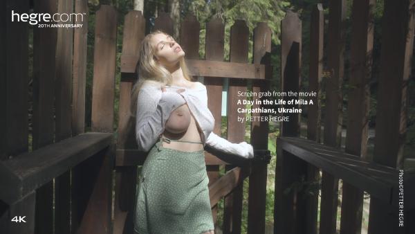 Kuvakaappaus #2 elokuvasta Päivä Mila A:n elämässä, Karpaatit, Ukraina