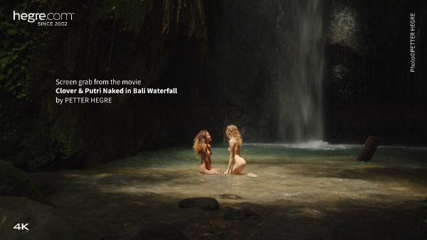 Skærmgreb #5 fra filmen Clover og Putri nøgne i Bali-vandfaldet
