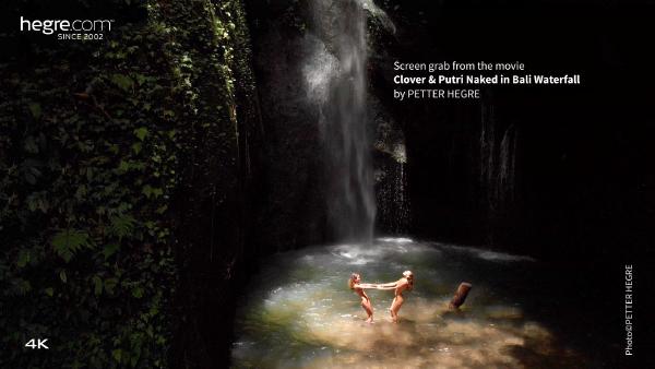 Екранна снимка №1 от филма Кловър и Путри голи във водопада на Бали